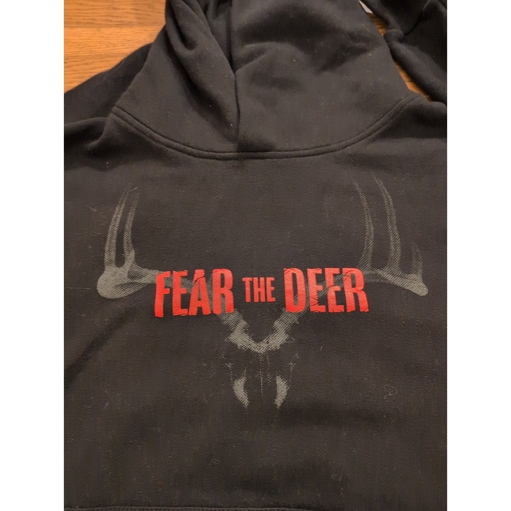 Tuff Crowd By Brandon Jennings Fear The Deer Milw Bucks Black Hoodie Sz Med EUC